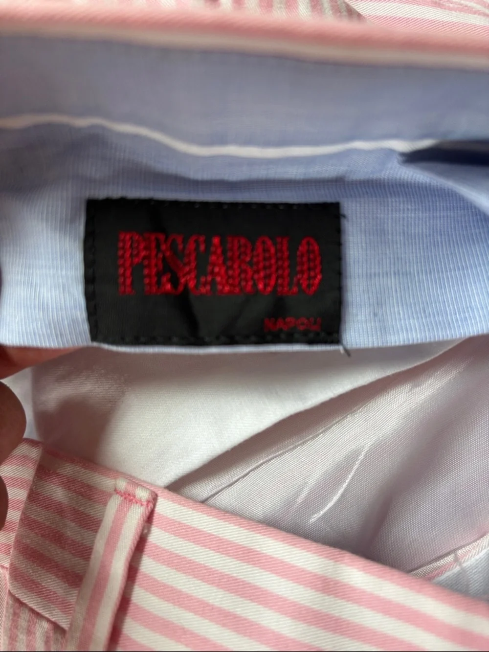 Pescarolo pleated seersucker trousers in pink and white